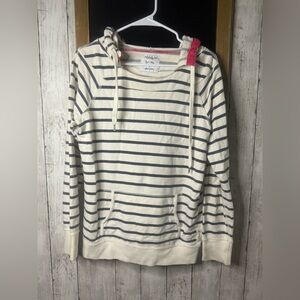 Womens American Eagle Stripe Hooded Fleece Sweatshirt Hoodie M Small